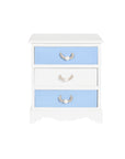 Nightstand DKD Home Decor 50 x 35 x 58 cm Rope White Sky blue Navy Blue MDF Wood