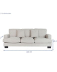 Sofa DKD Home Decor Creme Holz 220 x 86 x 84 cm