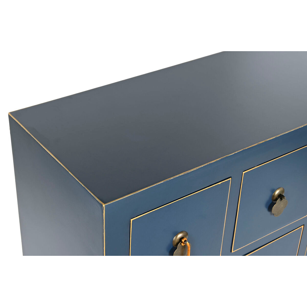 Schubladenschrank DKD Home Decor Blau Gold Tanne Holz MDF Orientalisch 63 x 27 x 101 cm
