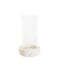 Kerzenschale Home ESPRIT Weiß natürlich Kristall Marmor 10 x 10 x 18 cm