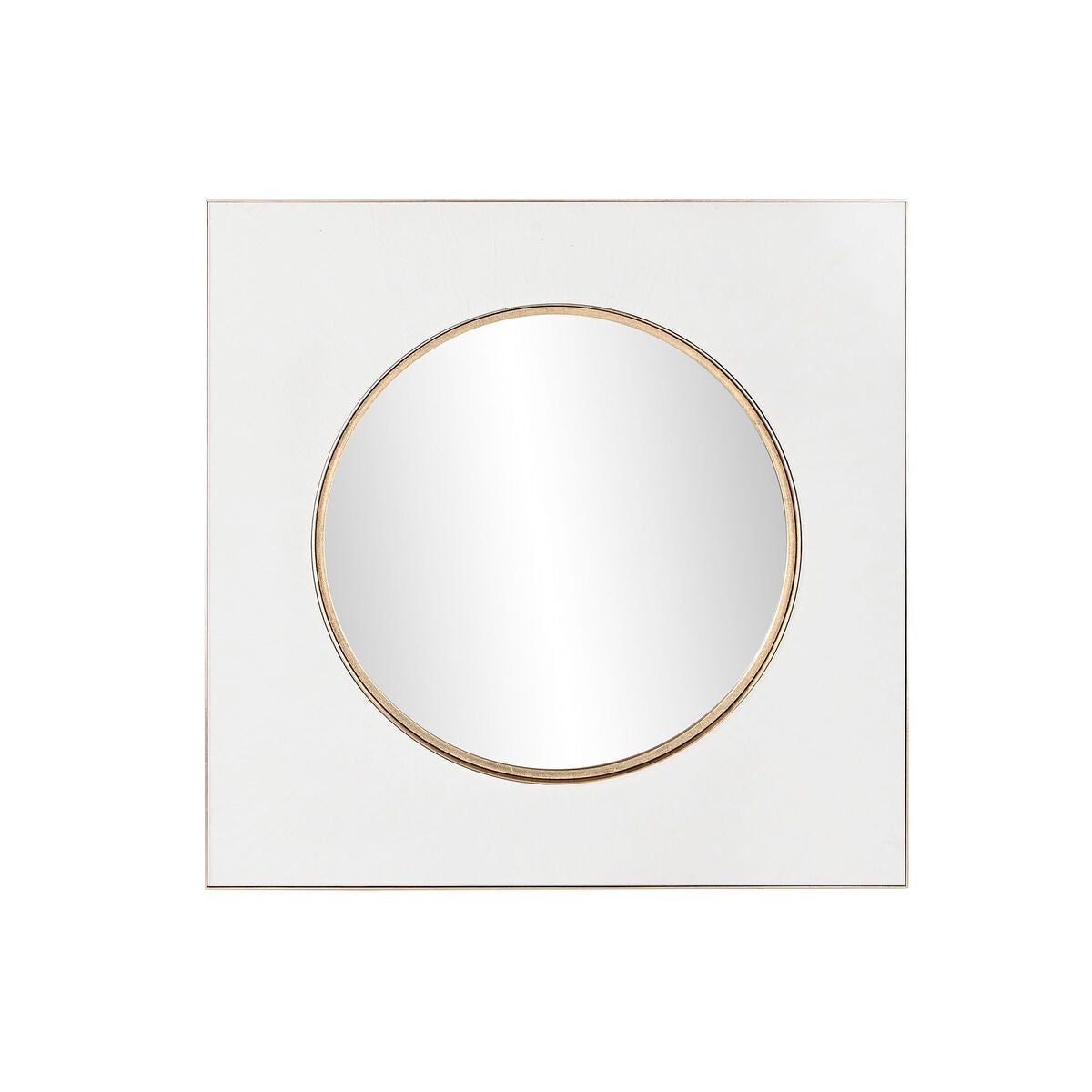 Wall mirror Home ESPRIT White Golden Iron Mirror 100 x 4 x 100 cm