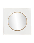 Espejo de pared Home ESPRIT Blanco Dorado Hierro Espejo 100 x 4 x 100 cm