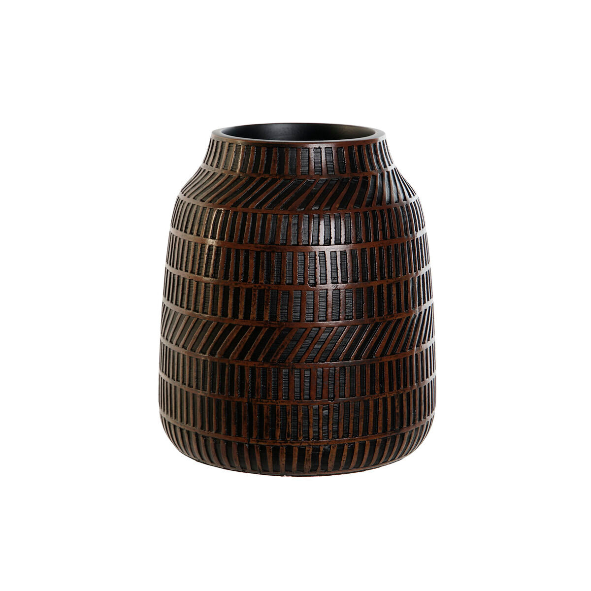 Vase Home ESPRIT Brown Black Resin Colonial 19 x 19 x 21 cm