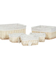 Basket set Home ESPRIT Cream Natural 49 x 39 x 22 cm (5 Pieces)