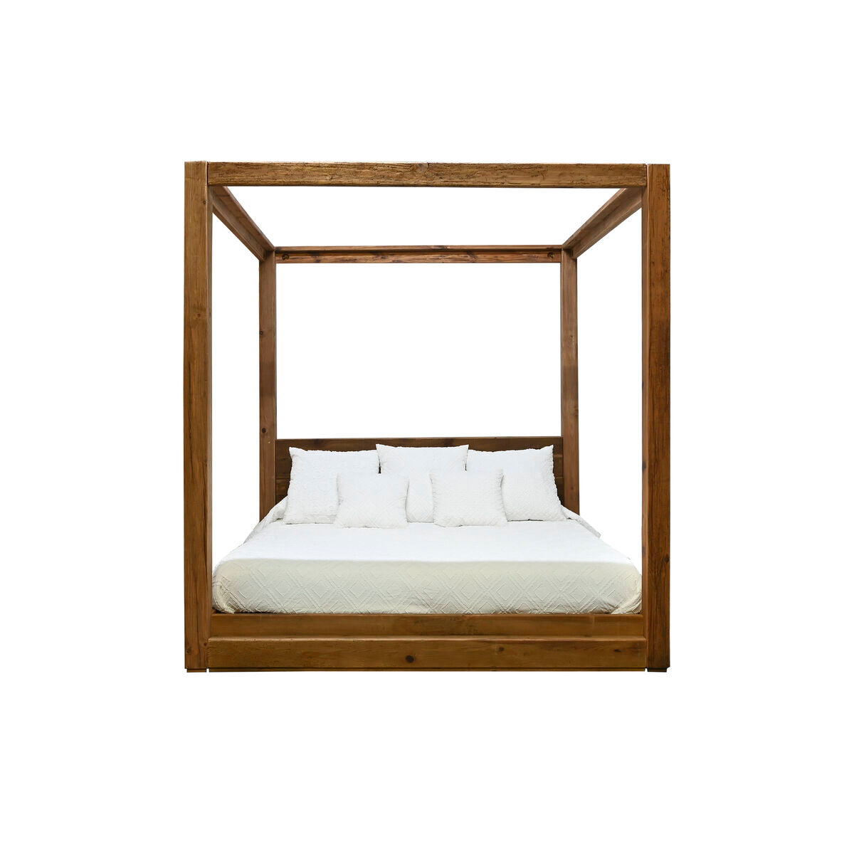 Bed Home ESPRIT Polyester Pinewood Recycled Wood 202 x 222 x 215 cm