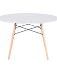 Dining Table Home ESPRIT White Black Natural Birch MDF Wood 120 x 120 x 74 cm