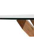 Mesa de Comedor Home ESPRIT Natural Cristal Templado madera de roble 130 x 130 x 75 cm