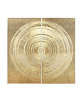 Decoración de Pared Home ESPRIT Dorado 97 x 3 x 97 cm (2 Piezas)