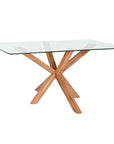 Dining Table Home ESPRIT Oak Tempered Glass 160 x 90 x 75 cm
