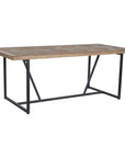 Dining Table Home ESPRIT Black Natural Metal Fir 195 x 90 x 76 cm