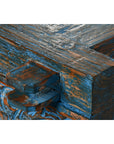 Mesa de Centro Home ESPRIT Azul madera de teca 150 x 150 x 40 cm