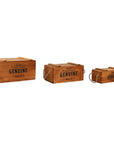 Storage boxes Home ESPRIT Genuine Natural Fir wood 38 x 24 x 20 cm 3 Pieces