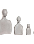 Figura Decorativa Home ESPRIT Gris Familia 19 x 19 x 30 cm (4 Piezas)