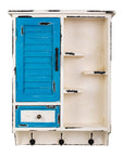 Beautiful wooden blue/white shabby chic wall cabinet