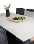Venture Home Texas Dining Table 200*100 - Black Alu / Teak / Grey Spray stone