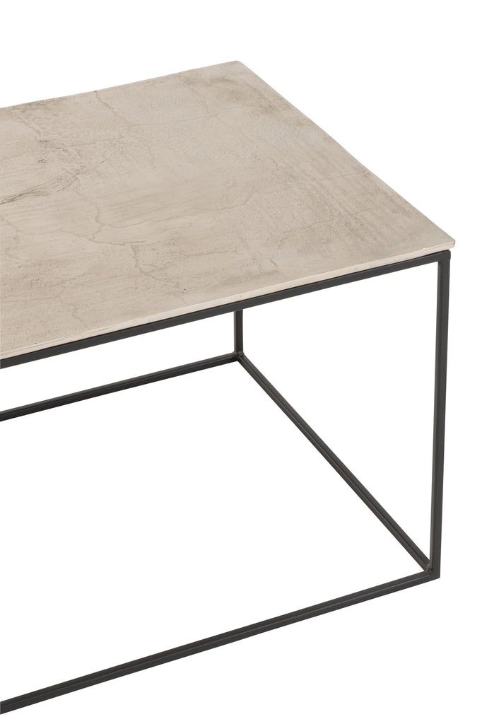 Coffee Table Rectangle Aluminium/Iron Silver/Black - vivahabitat.com