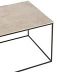 Coffee Table Rectangle Aluminium/Iron Silver/Black - vivahabitat.com