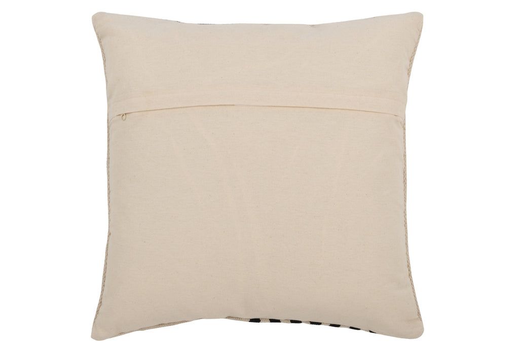 Cushion Blank/Striped Squares Cotton White/Black - vivahabitat.com