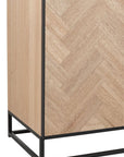 Dresser 4 Doors Zigzag Wood/Metal Natural/Black - vivahabitat.com