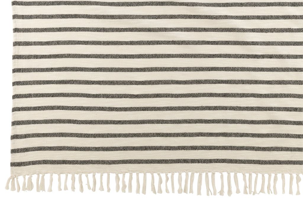 Plaid Strips Cotton White/Black - vivahabitat.com