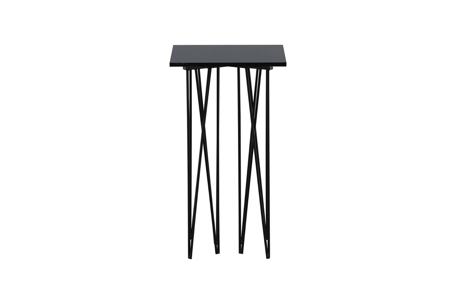 Side Table Square 40*40 - Artificial Stone / Black - vivahabitat.com