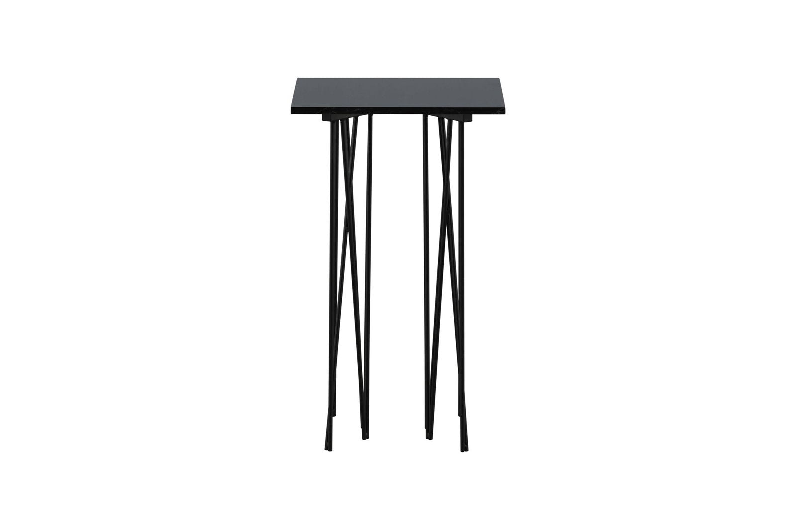 Side Table Square 40*40 - Artificial Stone / Black - vivahabitat.com