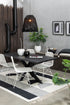 Black wooden dining table with life edge - vivahabitat.com