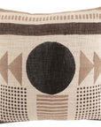 Cushion African Graphic Round Cotton Beige / Brown - vivahabitat.com