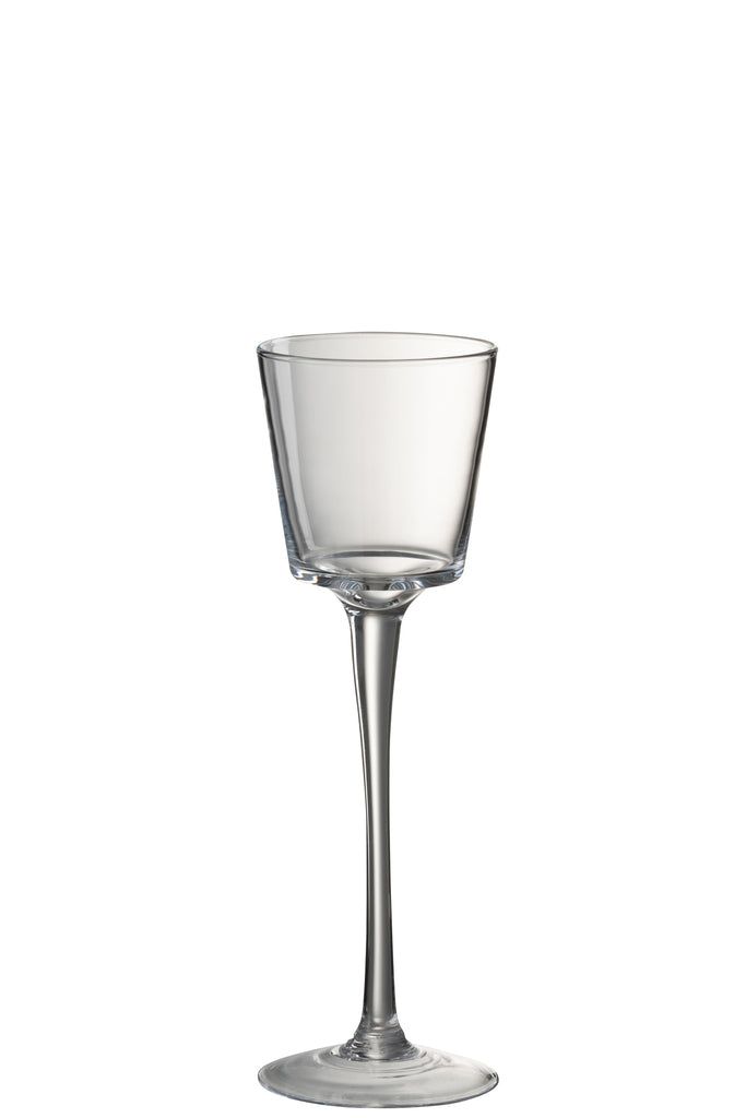Candle Holder Conical On Base Glass Transparent Medium - vivahabitat.com