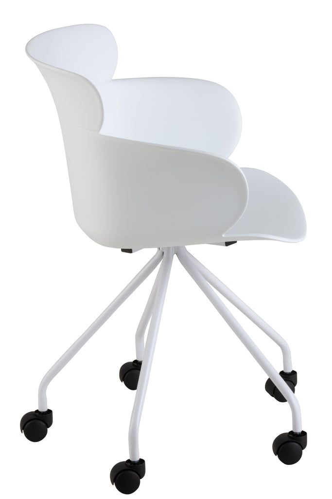 Chair Eva Wheels Polypropylene White - vivahabitat.com