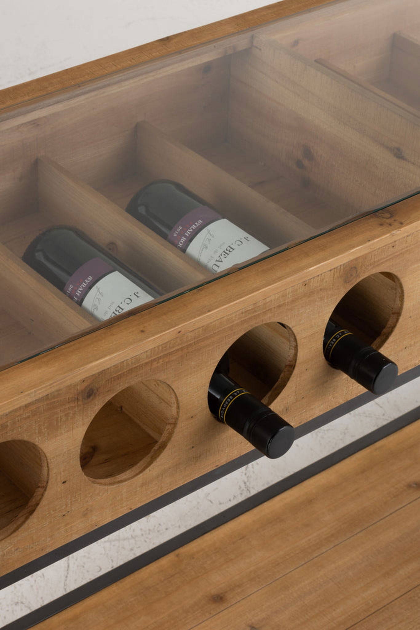 Console For Wine Bottles Wood Natural - vivahabitat.com