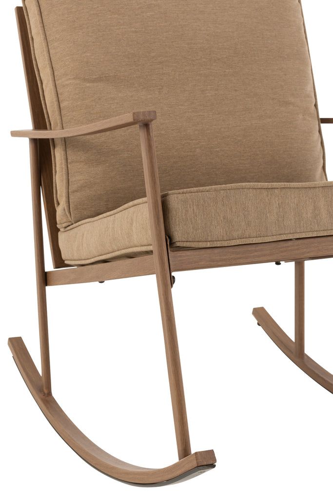 Chair Swing Metal/Textile Beige/Dark Brown - vivahabitat.com