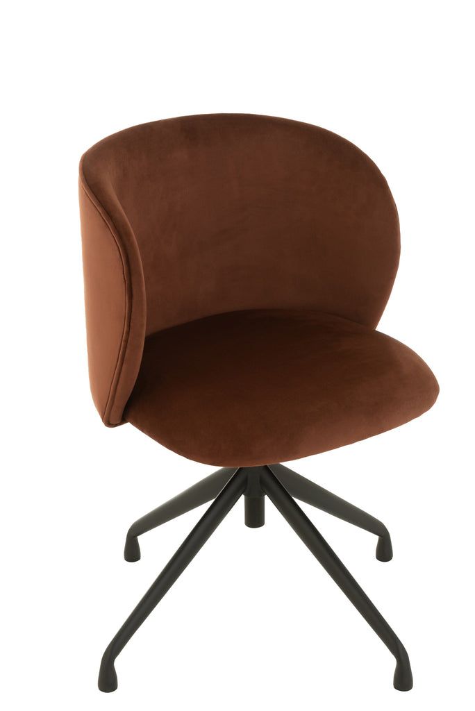 Chair Turn/Up/Down Velvet Dark Brown - vivahabitat.com