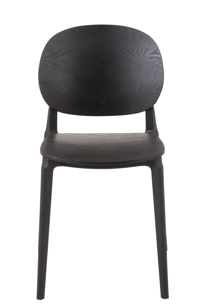 Dining Chair Basic Polyester/Fineer Black - vivahabitat.com