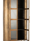 Closet On Legs 2 Doors Metal/Glass Antique Gold - vivahabitat.com
