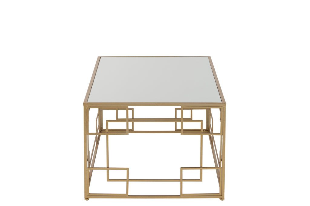 Coffee Table Lines Metal/Glass Gold - vivahabitat.com
