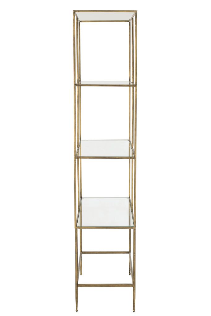 Rack 3 Shelves Metal/Glass Gold - vivahabitat.com