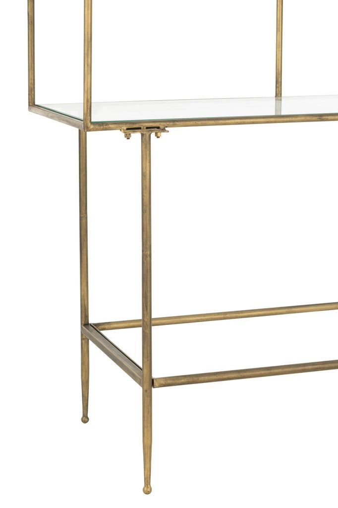 Rack 3 Shelves Metal/Glass Gold - vivahabitat.com