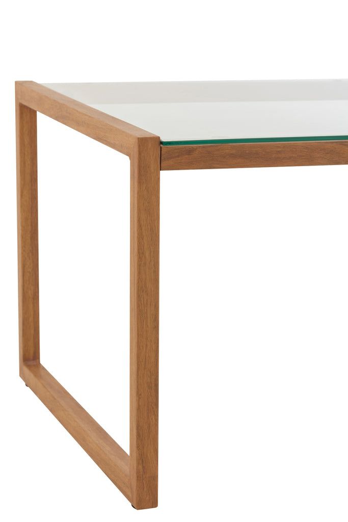 Coffee Table Rectangular Metal/Glass Natural - vivahabitat.com