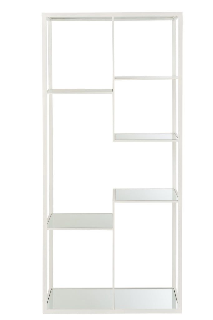 Rack 5 Shelves Metal/Glass White - vivahabitat.com