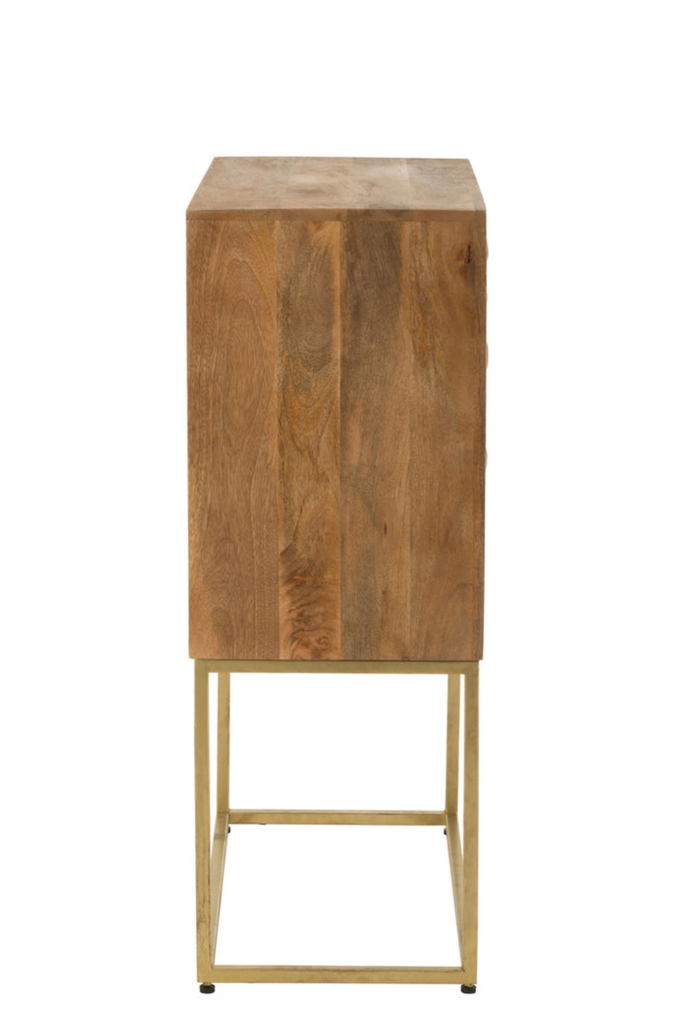 Cupboard On Foot Nino Metal/Mango Wood Natural/Gold - vivahabitat.com