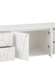 Dresser Lines 4 Drawers 2 Doors Wood/Metal White/Gold - vivahabitat.com