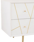 Dresser Lines 4 Drawers 2 Doors Wood/Metal White/Gold - vivahabitat.com