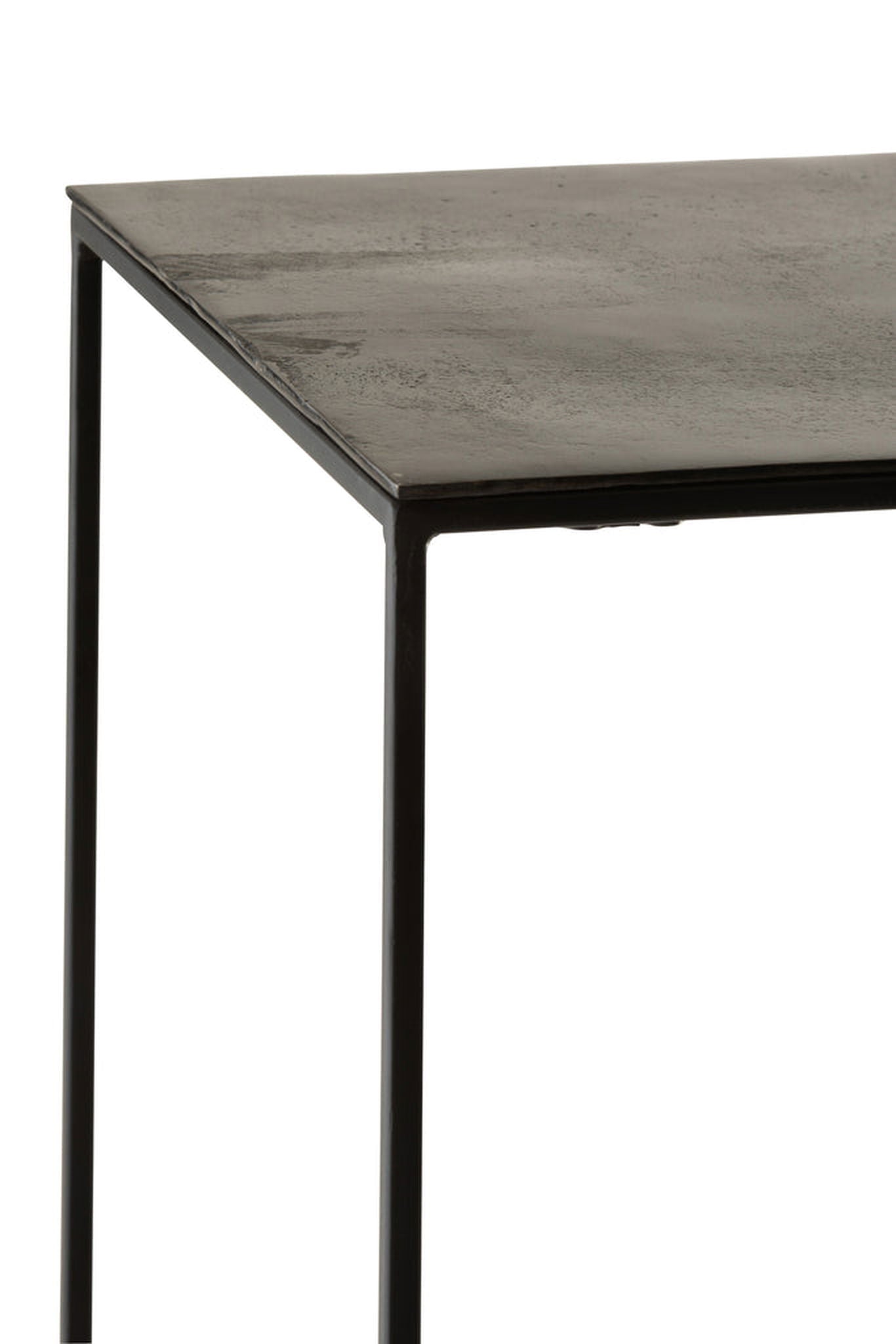 Set 2 Side Tables High Square Oxidize Aluminium/Iron Antique Black - vivahabitat.com