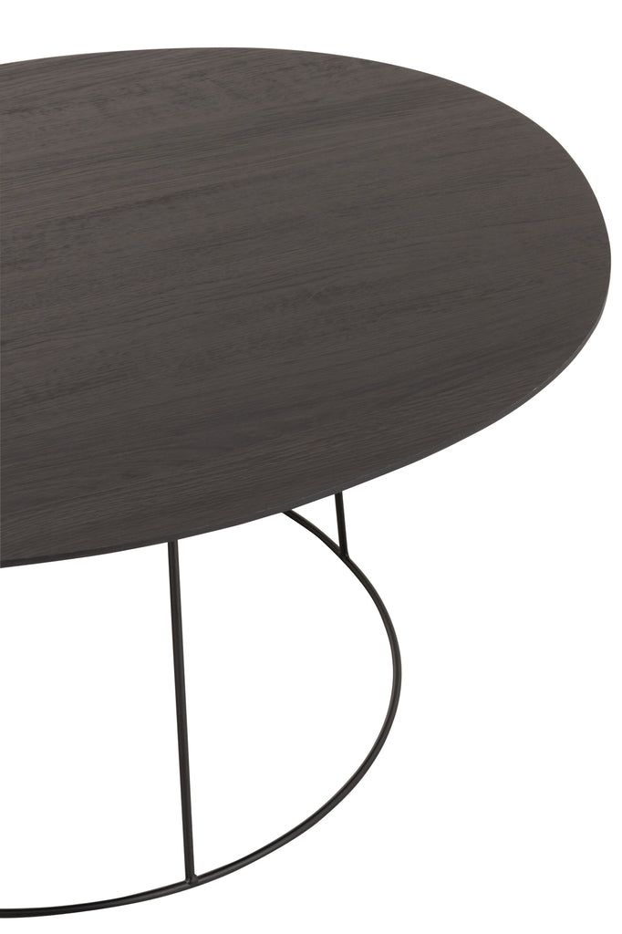 Coffee Table Oval Wood/Metal D Br - vivahabitat.com