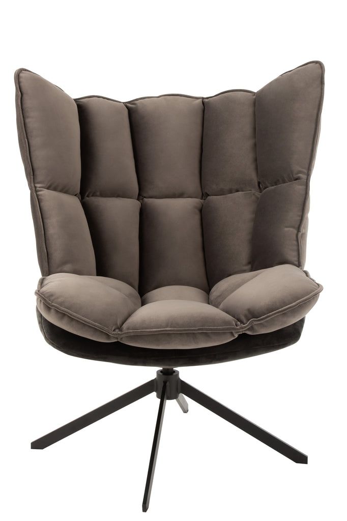 Chair Relax Cushion On Frame Textile/Metal Grey - vivahabitat.com