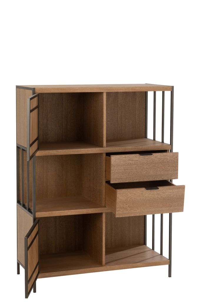 Closet Different Compartments Wood/Metal Natural - vivahabitat.com