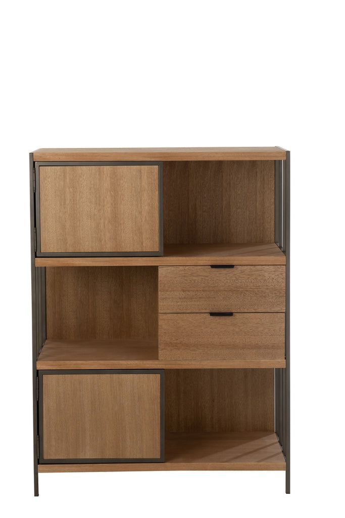 Closet Different Compartments Wood/Metal Natural - vivahabitat.com