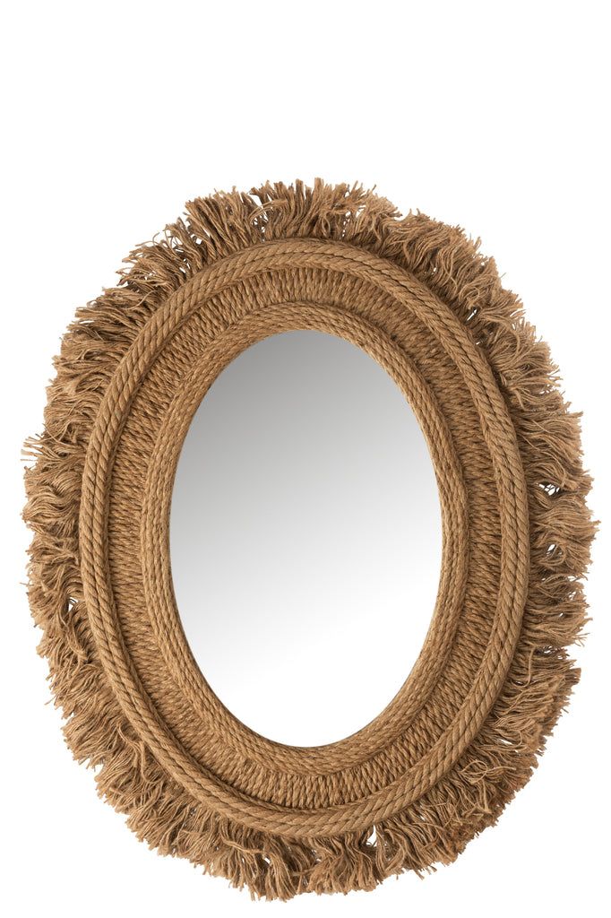 Mirror Oval Jute Natural - vivahabitat.com