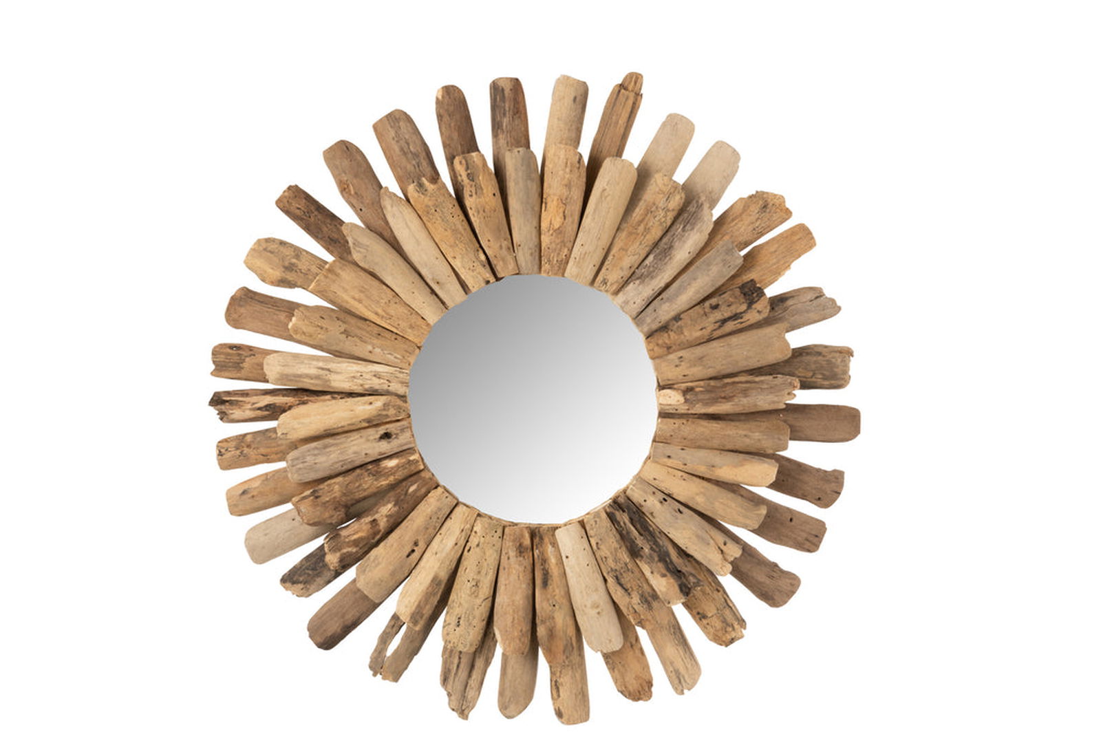Mirror Round Driftwood Natural Large - vivahabitat.com